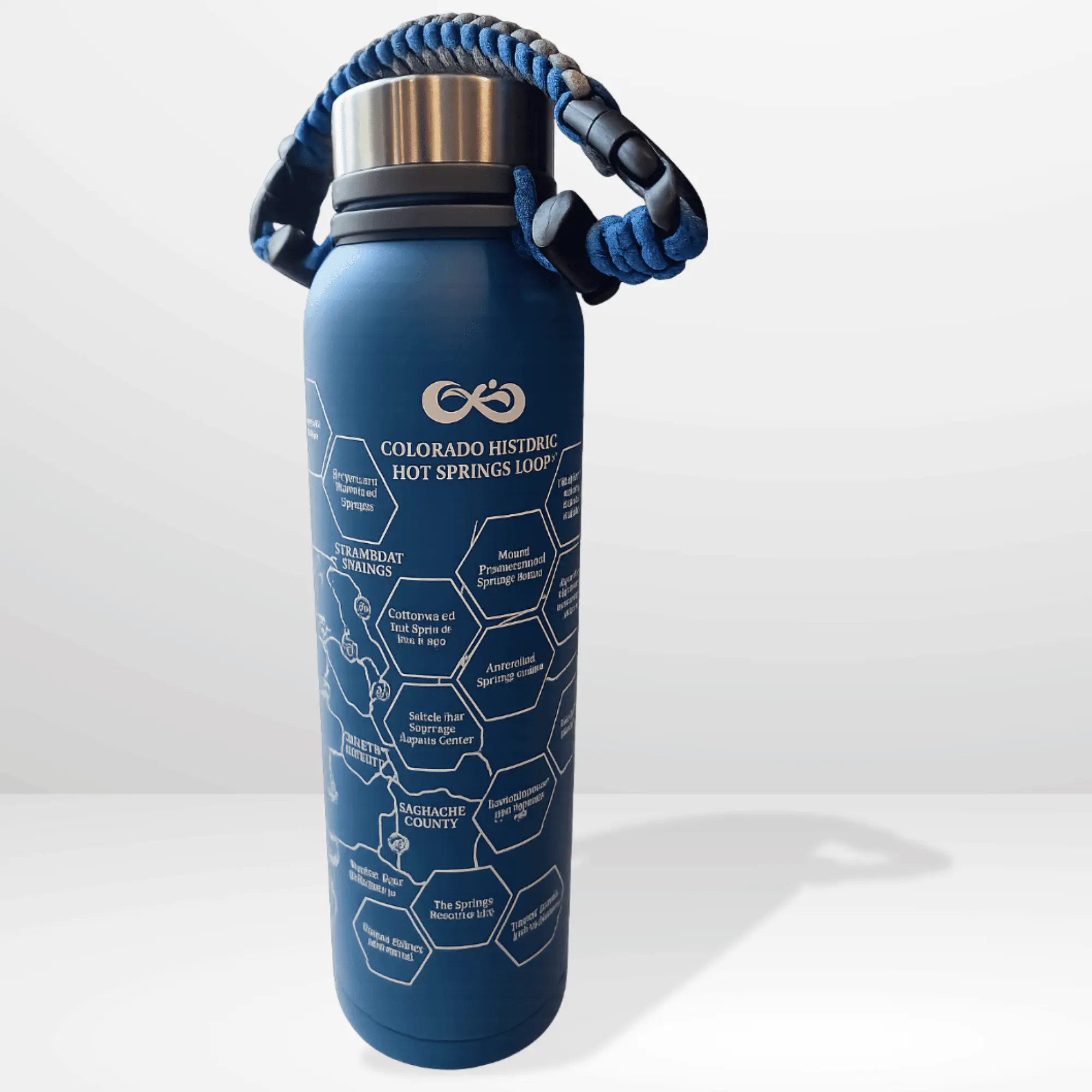 Colorado Historic Hot Springs Loop 32 oz Insulated Water Bottle with Collectible Hot Springs Sticker Set - Image 2